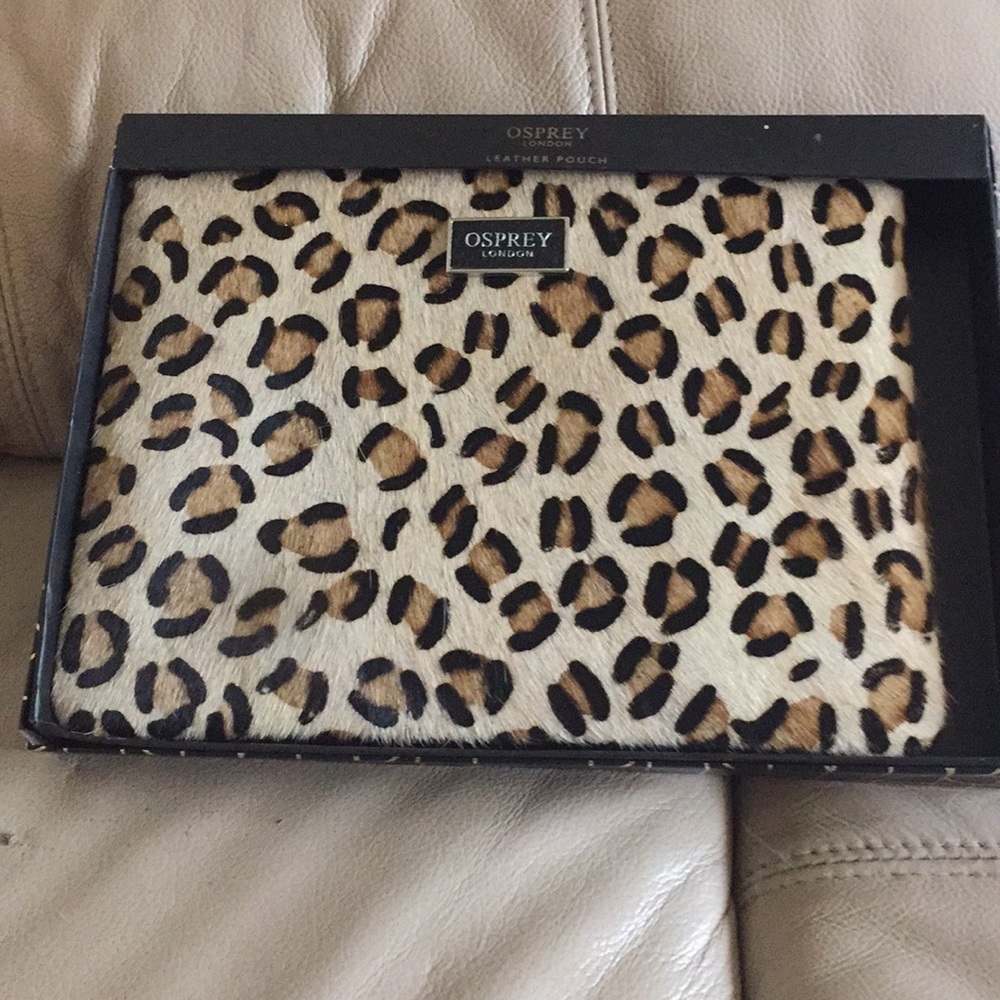 Osprey London leopard leather pouch